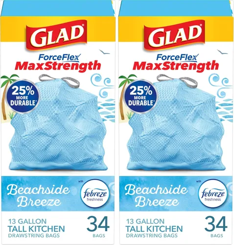 Miniatura 14 de Glad - Bolsas de basura altas para cocina ForceFlex MaxStrength, 13 galones, flor de cerezo, 34 unidades (el embalaje puede variar)