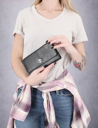 Miniatura 28 de Timberland - Cartera de piel con solapa RFID para mujer, Rojo, talla única