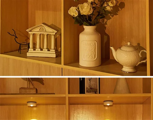 Miniatura 5 de Paquete de 6 luces LED táctiles que funcionan con pilas, para pared, lámpara de puesta de sol para cocina, dormitorio, armario, armario, decoración