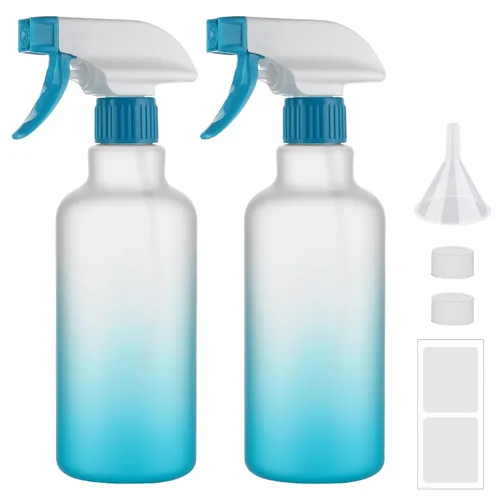 Miniatura 14 de Botella pulverizadora de plástico de 16.9 onzas, botellas vacías de pulverización, contenedor recargable, rociador de gatillo para soluciones