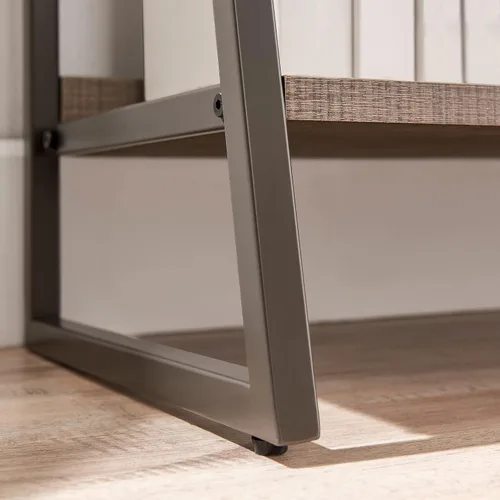 Miniatura 9 de Leick Home 70007-ROBLK - Estantería escalonada de metal y madera, roble aserrado/gris plomizo
