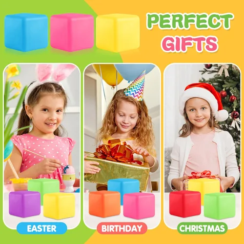 Miniatura 7 de Juguetes Fidget Cubo Antiestrés, 24 Piezas Pelotas Antiestrés al Por Mayor para Niños y Adultos, Pelotas Antiestrés de Cubo de Hielo de Elevación