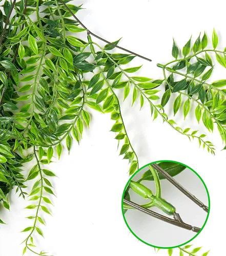 Miniatura 4 de Sauce llorón falso, plantas colgantes artificiales de plástico, hojas verdes, plantas de vid sintética, guirnalda de hiedra para el hogar