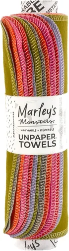 Miniatura 30 de Marley's Monsters Toallas sin papel - Rollo de 12 unidades, Toallas de papel reutilizables sin papel, de algodón, libres de árboles (Crepúsculo)