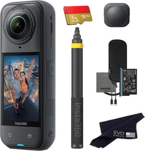 Insta360 X5 Extended Selfie Stick Bundle ((3m/9.8ft))-8K impermeable 360 cámara de acción con sensores de 1/1.28" 48MP, video 8K 360 HDR, 72MP 360
