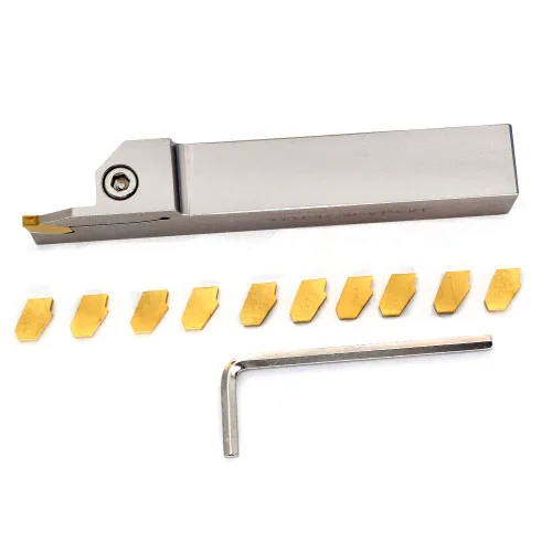 Miniatura 8 de OSCARBIDE 3/4" torno indexable ranurado titular de separación resistente niquelado QA12R-30 herramienta de corte a mano derecha con 10 piezas