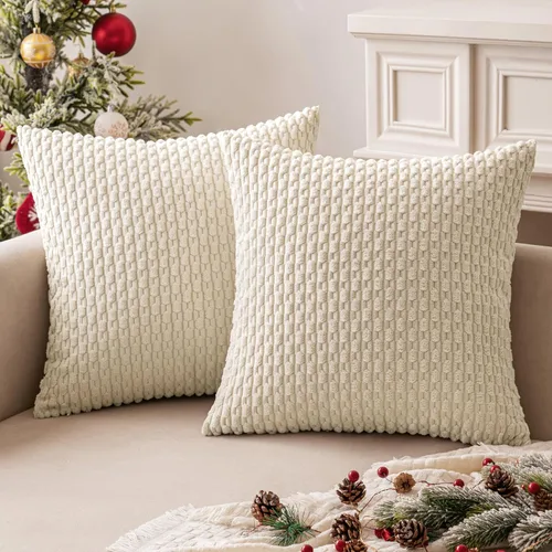 Miniatura 7 de MIULEE - Paquete de 2 fundas de cojín decorativas, modernas y boho, de terciopelo, con textura a rayas, para sofá, cama, sala de estar, decoración