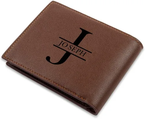 Miniatura 6 de lagofit Regalos para papá, carteras personalizadas con fotos para hombres, con imagen grabada y nombre inicial para hombres, billetera plegable