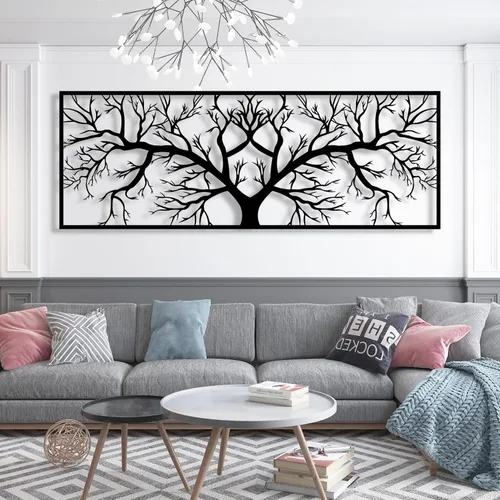 Arte de pared de metal árbol de la vida, arte de pared de árbol de la vida, decoración de pared de ramas de árbol, colgante de pared de metal de