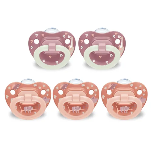 Miniatura 8 de NUK Cómodos chupetes de ortodoncia para 0 a 6 meses, sin BPA, paquete de 5, diseño suave y duradero para la comodidad del bebé