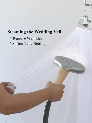 Miniatura 6 de SAMKY 1T 1 Tier Hand Sewn Pearl Beaded Edge Bridal Veil