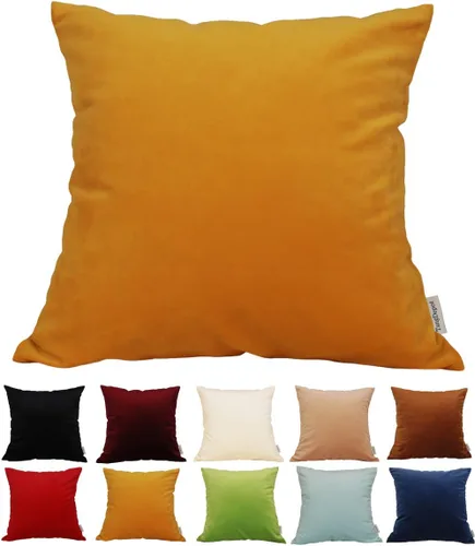 Miniatura 33 de TangDepot - Funda de almohada lisa de terciopelo, funda de cojín supersuave de lujo, muchas opciones de colores y tamaños