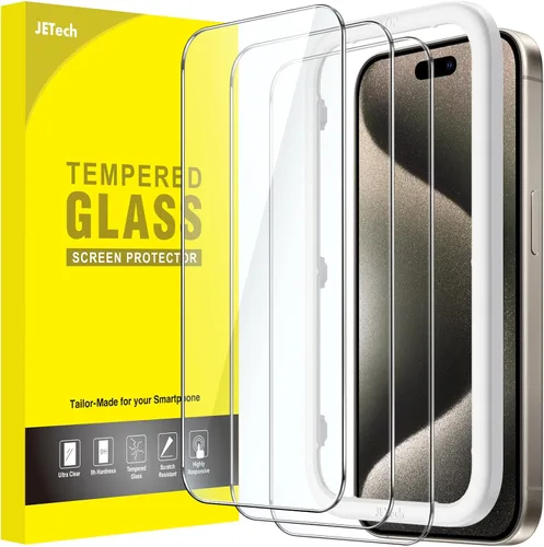 Miniatura 18 de JETech Protector de Pantalla para iPhone 17 Pro de 6.3 Pulgadas, Película de Vidrio Templado con Herramienta de Fácil Instalación, Dureza 9H