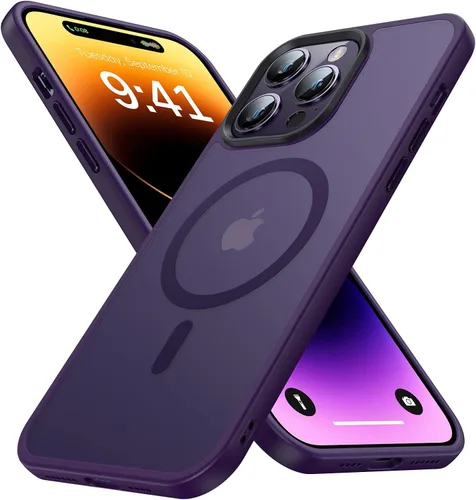 Miniatura 10 de Funda magnética para iPhone 14 Pro [compatible con MagSafe] [Fuerte magnético] [Protección de grado militar de 10 pies] Funda delgada para iPhone 14
