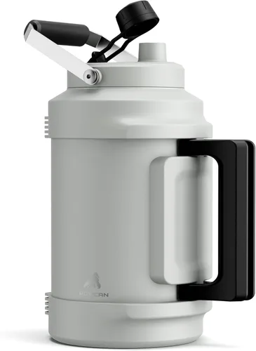 Miniatura 13 de Botella de agua aislada de 64 oz para gimnasio: tapa de boquilla de pajita 2 en 1, asa doble, a prueba de fugas, mantiene el frío 36H, jarra de agua