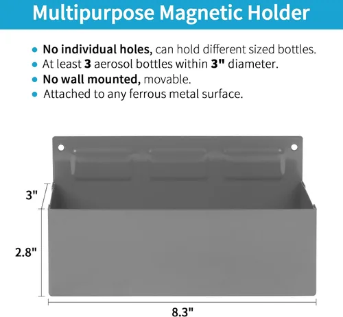 Miniatura 2 de Soporte Magnético para Latas de Aerosol en Spray, Soporte Magnético para Botellas de Caja de Herramientas, Estante de Almacenamiento para Caja