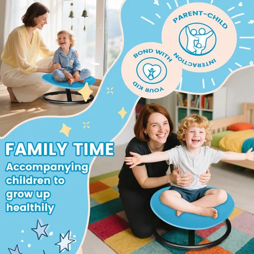 Miniatura 2 de Silla giratoria de tamaño grande de 21 pulgadas de largo x 19 pulgadas de ancho para niños autistas, silla giratoria sensorial para niños pequeños