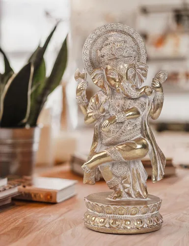 Miniatura 6 de Suoedd Estatuas de Lord Ganesha Elefante hindú Estatua de Dios Estatua de Dios de Ganesh Indio Ganesh Buda, Escultura de resina hecha a mano