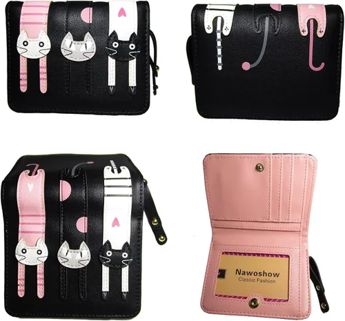 Miniatura 2 de Nawoshow - Monedero para mujer, diseño de gato