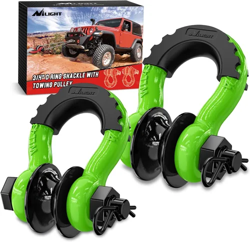 Miniatura 41 de Nilight - 2 grilletes en forma de anilla en D de 3/4 pulgadas con tornillo pasador de 7/8 pulgadas, 41 887 libras, resistentes a la rotura