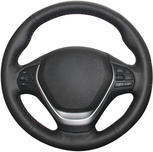 Miniatura 8 de MEWANT Envoltura de volante de ante negro cosida a mano para BMW 2Series F22 F23 F30 F34 F32 F33 F36 Cubierta de volante DIY