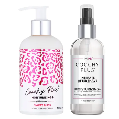 Miniatura 10 de Kit completo de afeitado íntimo IntiMD Coochy Plus - Coco Allure y humectante calmante de protección después del afeitado orgánico - Fórmula