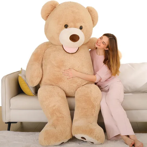 Miniatura 13 de MaoGoLan Oso de peluche gigante de 5 pies, lindo oso de peluche de San Valentín animal de peluche con cara sonriente, regalo para novia, novio