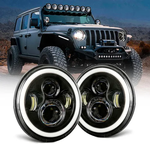 Miniatura 12 de JHLion - Faros delanteros LED de Jeep Wrangler, 7 pulgadas para Jeep Wrangler JK/TJ/LJ 1997-2020, 150W, faros redondos LED aprobados por DOT, 500%