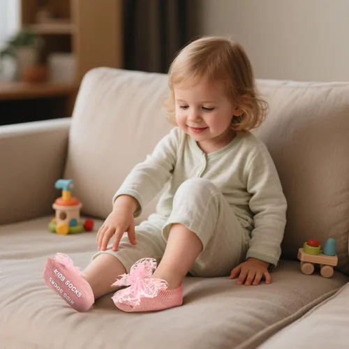 Miniatura 3 de SAOROPEB 4 pares de calcetines para bebés niñas, agarre antideslizante para bebés y niños pequeños, calcetines de tobillo para niñas