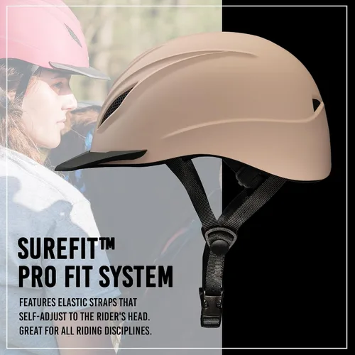 Miniatura 4 de Troxel Intrepid - Casco de equitación para caballos de silla, diseño ajustable de bajo perfil, equipo de seguridad para equitación Rosa Blush Duratec