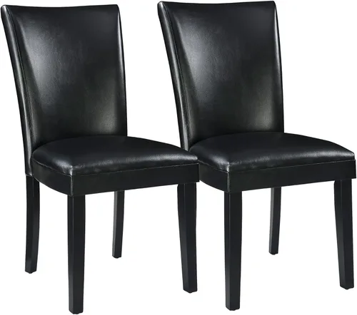 Miniatura 21 de LEEMTORIG Juego de 2 sillas de comedor de piel sintética modernas de mediados de siglo, sillas Parsons tapizadas de lujo con patas de madera maciza