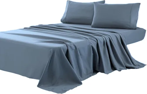 Miniatura 8 de Kingnex Sábana Plana Extragrande King 132x110 para Cama Extra Ancha King o California King Duradera Suave Doble Cepillado Microfibra 1800 Solo Blanco