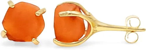 Miniatura 51 de Aretes de piedra preciosa natural en bruto con oro amarillo sobre plata de ley 925, 6 a 0.276 in, regalo de piedra de nacimiento de calidad genuina