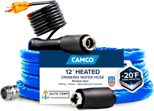 Miniatura 9 de Camco Manguera de agua calentada de 50 pies para RV — Previene la congelación hasta -20° — Certificada para agua potable y sin plomo — Ideal