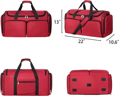 Miniatura 20 de Bolsa de deporte para zapatos de viaje, bolsa de lona para hombres y mujeres, gimnasio, deporte, equipaje, bolsa de transporte, divisor de bolsa