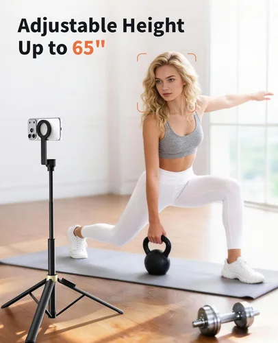 Miniatura 3 de Vimose Monopod - Trípode magnético para iPhone, mini trípode para selfie stick para Magsafe, trípode de viaje portátil giratorio de 360°, soporte