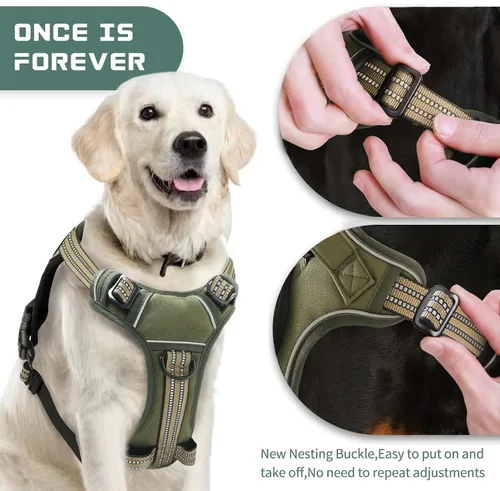 Miniatura 4 de Arnés sin tirones para perros pequeños, ajustable sin estrangulamiento, chaleco para mascotas con correa para perro, arnés reflectante inteligente