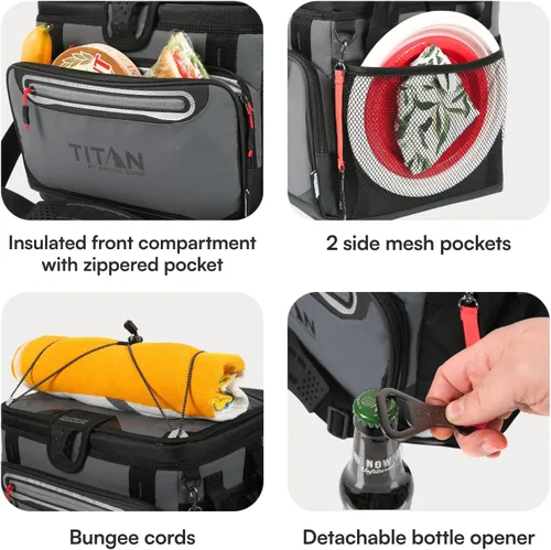 Miniatura 5 de Titan by Arctic Zone Deep Freeze Cooler - Zipperless Hardbody Cooler - Deep Freeze Insulation, HardBody Liner, and SmartShelf Gris Piel de Tiburón