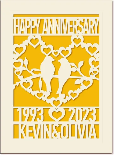 Miniatura 8 de EDSG Tarjeta de aniversario personalizada, regalo de boda, tarjetas cortadas de papel con cualquier nombre, fecha para mujeres, hombres, marido