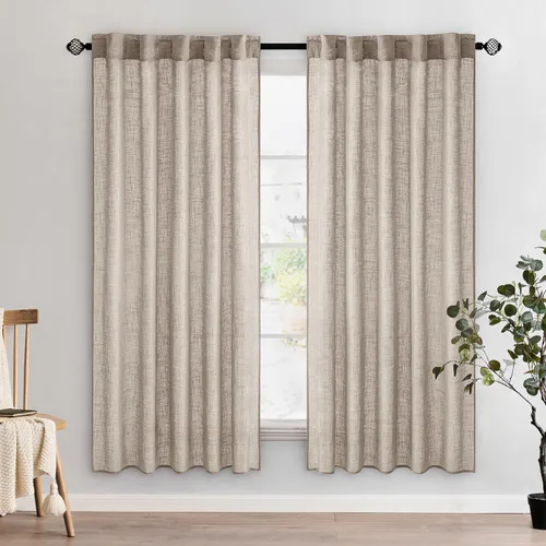 Miniatura 24 de MIULEE Cortinas de lino blanco de 108 pulgadas de largo para dormitorio, sala de estar, cortinas de ventana con textura de lino suave y grueso, Lino