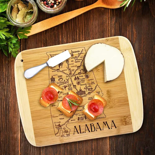 Miniatura 2 de Totally Bamboo A Slice of Life Alabama State Tabla de servir y cortar, 11 x 8.75 pulgadas