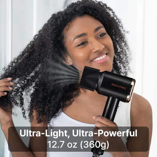 Miniatura 5 de RED Pro Secador de pelo Air Master 4200 ultraligero, motor BLDC de alta velocidad de 110,000 RPM, 3 ajustes de calor y 3 velocidades, boquilla