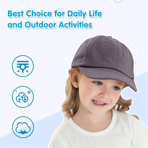 Miniatura 24 de Peecabe Gorra de béisbol para niños pequeños, unisex, de algodón, ajustable, para bebés, niños, gorra de béisbol para niñas de 1 a 5 años