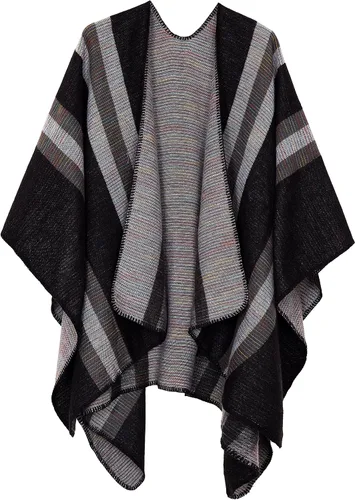 Miniatura 40 de Urban CoCo Poncho de colores para mujer, chal con frente abierto, color en bloques