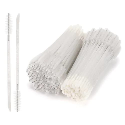 Miniatura 16 de 100 varitas de rímel desechables de doble extremo, cepillo de labios, aplicador de lápiz labial, carretes de cejas para extensiones de pestañas