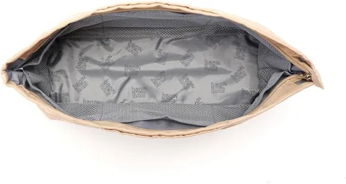 Miniatura 5 de iN Organizador de bolso con cremallera de tela de nailon para mujer, Beige