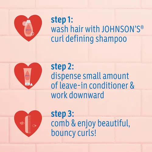 Miniatura 4 de Johnson's Baby Champú, definición de rizos, 13.6 onzas líquidas, control del encrespamiento, sin lágrimas, manteca de karité, paquete de 2