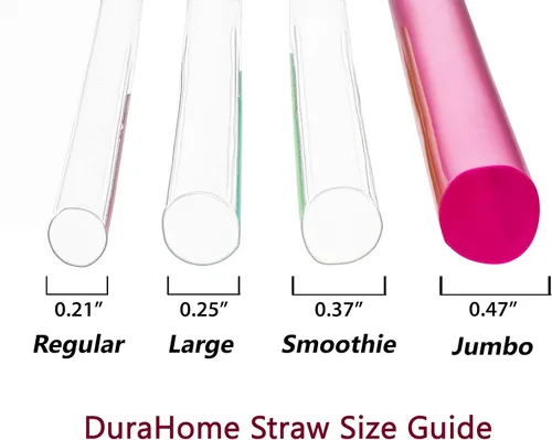 Miniatura 5 de Pajitas jumbo extra anchas para batidos, envueltas individualmente, paquete de 100 pajitas de batido sin BPA de 0.47 pulgadas, multicolor, grandes