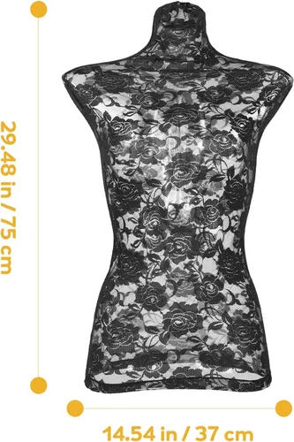 Miniatura 2 de ULTECHNOVO Funda de maniquí de encaje de 29.52 x 14.56 pulgadas, encaje de algodón, funda protectora de tela reutilizable, para tienda minorista