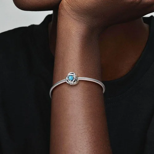 Miniatura 5 de PANDORA Charm de plata esterlina con cristal azul Capri, cristal